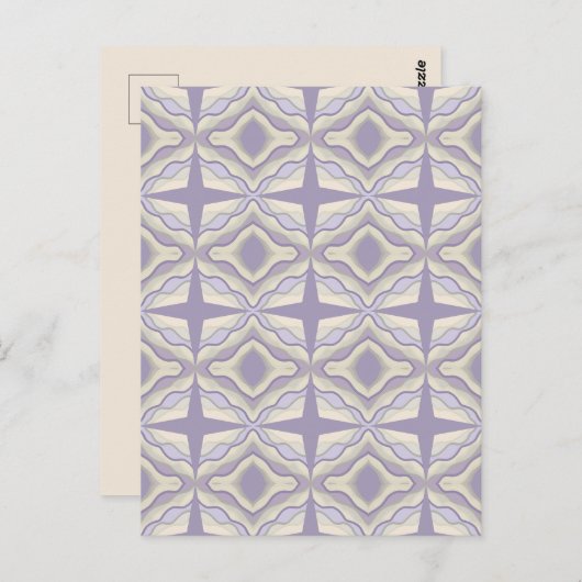 Chalk Gray Lavender Octagon Star Geometric Design Postkarte (Vorne/Hinten)