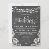 Chalk Hanging Lights und Hochzeitseinladung Einladung (Vorderseite)