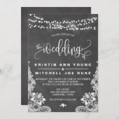 Chalk Hanging Lights und Hochzeitseinladung Einladung (Vorne/Hinten)