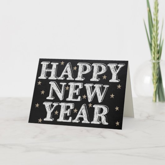 Chalk Happy New Year Card Karte (Vorderseite)