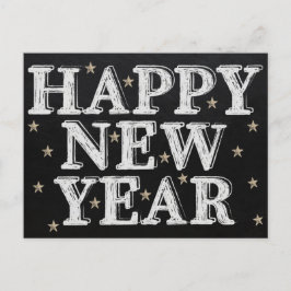 Chalk Happy New Year Postcard Postkarte