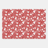 Chalk Heart Doodle Niedlich Valentinstag Muster Geschenkpapier Set (Vorderseite 2)