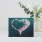 Chalk Heart Liebe Postkarte (Stehend Vorderseite)