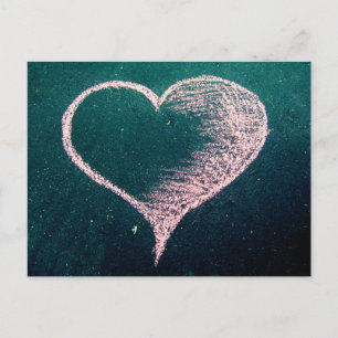 Chalk Heart Liebe Postkarte