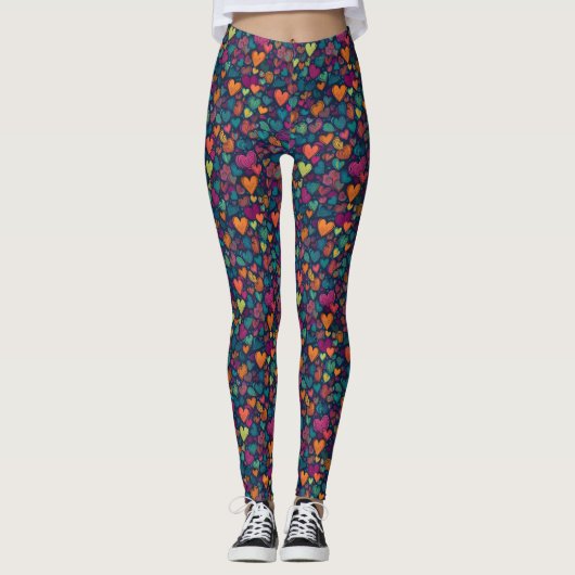 Chalk Herz Leggings - Niedlich (Vorderseite)