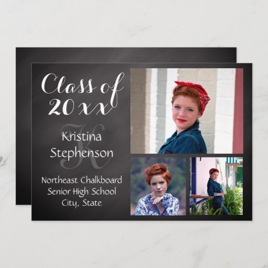 Chalk High School Foto Abschluss Ankündigung (Vorne/Hinten)