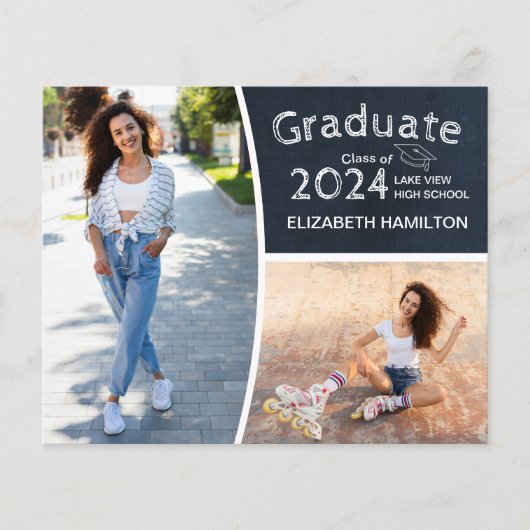 Chalk High School Foto Grad Ankündigung Budget (Vorderseite)