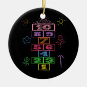 Chalk Hopping Game Hopscotch Niedlich Funny farben Keramik Ornament (Vorne)