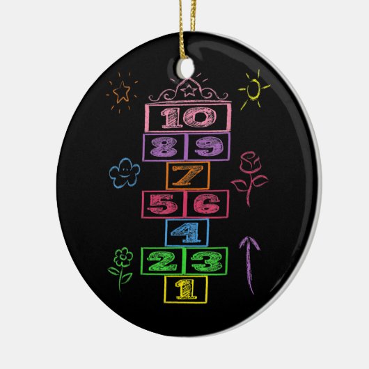 Chalk Hopping Game Hopscotch Niedlich Funny farben Keramik Ornament (Links)