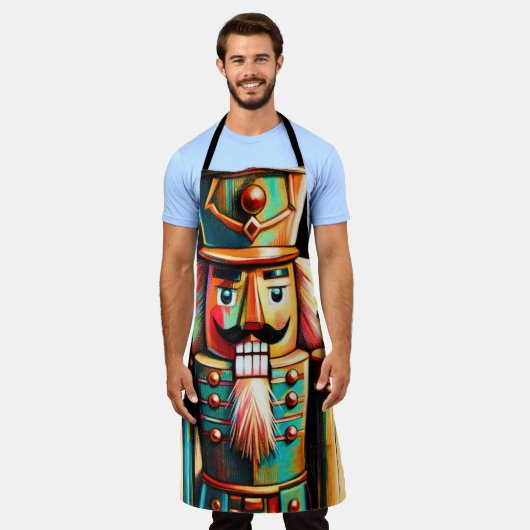 Chalk Illustration Christmas Nutcracker II Schürze (Getragen)
