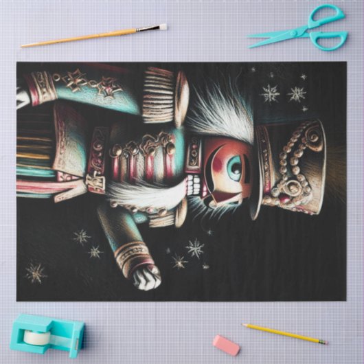 Chalk Illustriert Christmas Nutcracker Seidenpapier (Basteln)