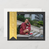Chalk & Imitats Gold Foil Graduat Danke Postkarte (Vorne/Hinten)