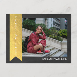 Chalk & Imitats Gold Foil Graduat Danke Postkarte