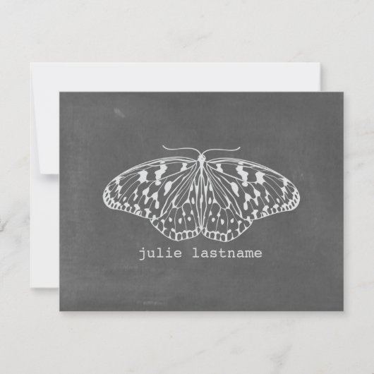 Chalk Inspiriert Butterfly Flat Notecards Mitteilungskarte (Vorderseite)