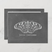 Chalk Inspiriert Butterfly Flat Notecards Mitteilungskarte (Vorne/Hinten)