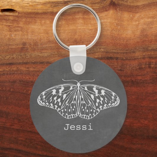 Chalk Inspiriert Butterfly Personalisierter Schlüs Schlüsselanhänger (Vorderseite)