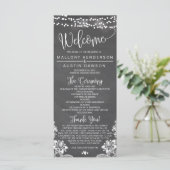 Chalk Lights Hochzeitsprogramm Programm (Stehend Vorderseite)