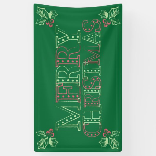 Chalk Mistletoe Pattern Banner (Vertikal)