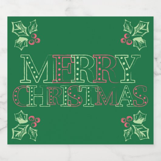 Chalk Mistletoe Pattern Bierflaschenetikett (Einzelnes Label)