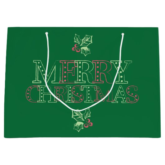 Chalk Mistletoe Pattern Große Geschenktüte (Vorderseite)