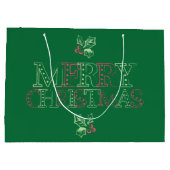 Chalk Mistletoe Pattern Große Geschenktüte (Rückseite)