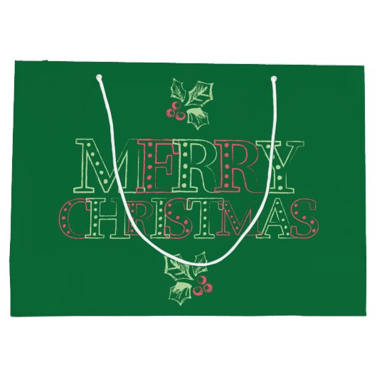 Chalk Mistletoe Pattern Große Geschenktüte (Rückseite)