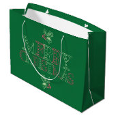 Chalk Mistletoe Pattern Große Geschenktüte (Rückseite Schrägansicht)