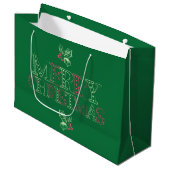 Chalk Mistletoe Pattern Große Geschenktüte (Vorderseite Schrägansicht)