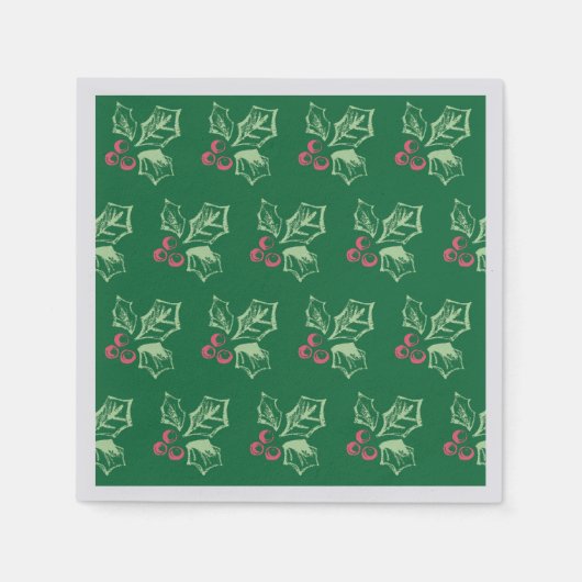 Chalk Mistletoe Pattern Napkins Serviette (Vorderseite)
