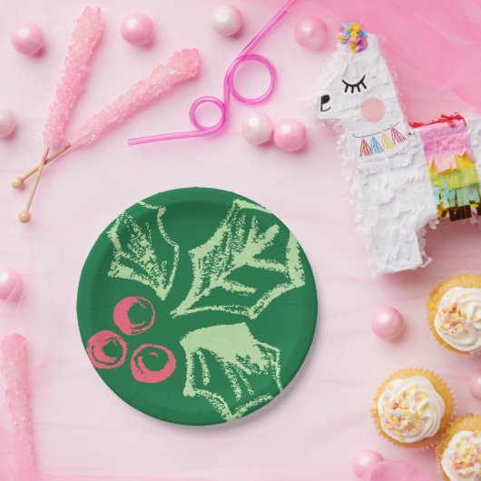 Chalk Mistletoe Pattern Pappteller (Party)