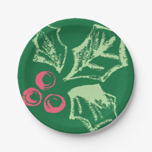 Chalk Mistletoe Pattern Pappteller