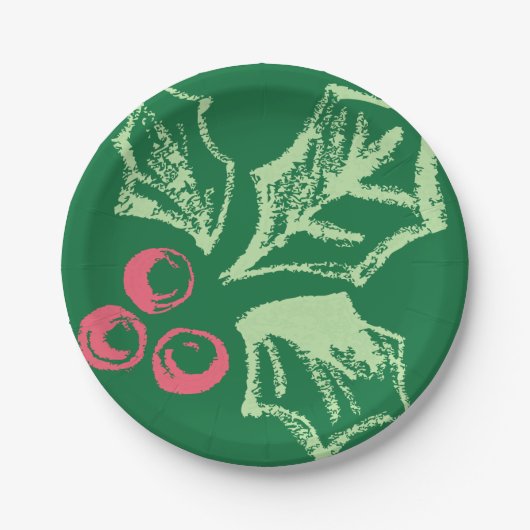 Chalk Mistletoe Pattern Pappteller (Vorderseite)