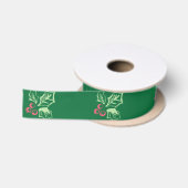 Chalk Mistletoe Pattern Satinband (Spule)