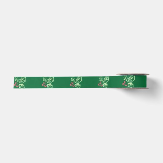 Chalk Mistletoe Pattern Satinband (Vorderseite)
