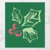 Chalk Mistletoe Pattern Weinetikett (Einzelnes Label)