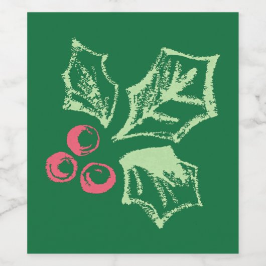 Chalk Mistletoe Pattern Weinetikett (Einzelnes Label)