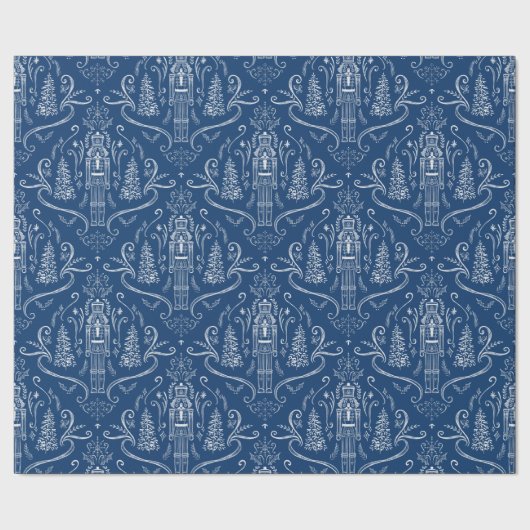 Chalk nutcracker doodle Christmas Geschenkpapier (Saum)