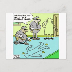 Chalk Outline Funny Police Ohrts & Collectibles Postkarte