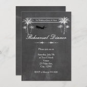 Chalk Palm Tree Hochzeit in Urlaubsort Probe Card Einladung (Vorne/Hinten)