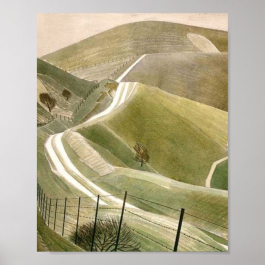 Chalk Paths by Eric Ravilious Poster (Vorne)