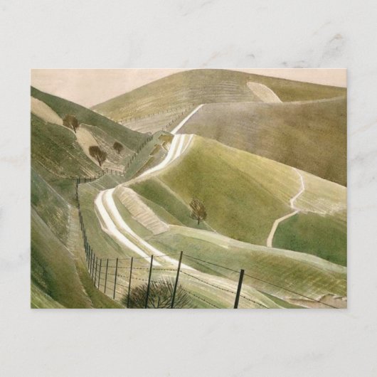 Chalk Paths by Eric Ravilious Postkarte (Vorderseite)