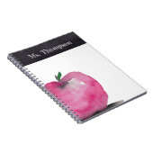 Chalk Personalisiert Watercolor Apple Teacher Name Notizblock (Rechte Seite)