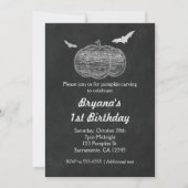 Chalk Pumpkin Chalkboard Halloween Einladungen (Vorderseite)