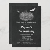 Chalk Pumpkin Chalkboard Halloween Einladungen (Vorne/Hinten)