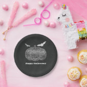 Chalk Pumpkin Chalkboard Halloween-Party Pappteller (Party)