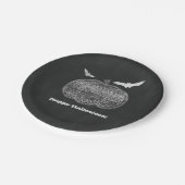 Chalk Pumpkin Chalkboard Halloween-Party Pappteller (Schrägansicht)