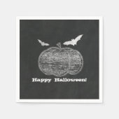 Chalk Pumpkin Chalkboard Halloween-Party Serviette (Vorderseite)
