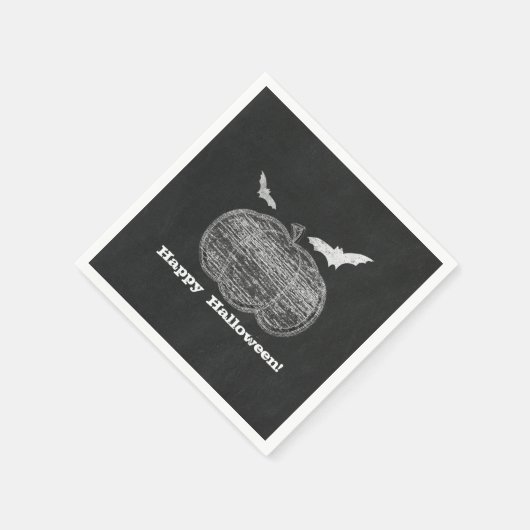 Chalk Pumpkin Chalkboard Halloween-Party Serviette (Ecke)