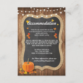 Chalk Rustic Unterkunft Pumpkin Cards Hochzeit Begleitkarte
