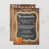 Chalk Rustic Unterkunft Pumpkin Cards Hochzeit Begleitkarte (Vorne/Hinten)